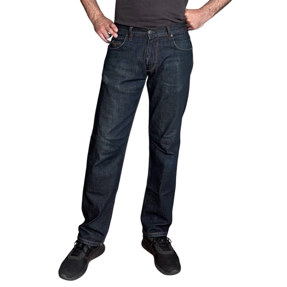 LRG Jeans Dark Blue Straight Denim Jeans Waist 32 - Picture 1 of 9